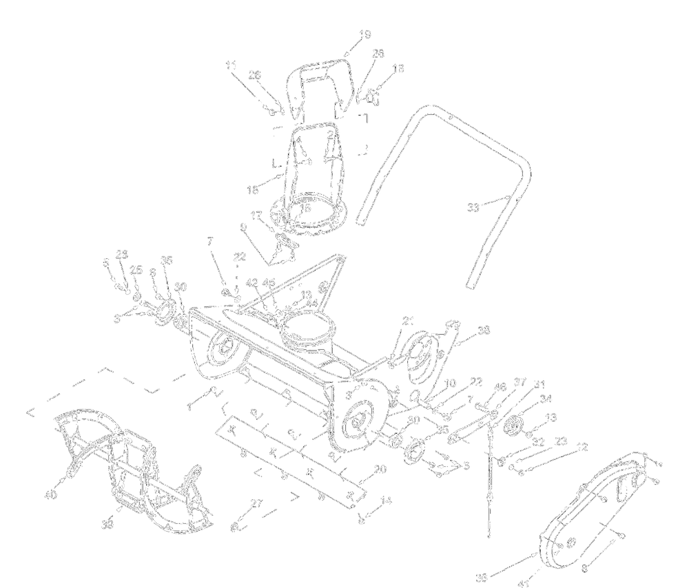 Chassis Diagram and Parts List for 316-150-000 1996 Yard Machines Snow Blower